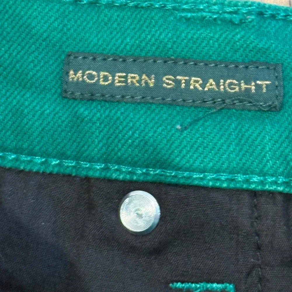 Lauren Ralph Lauren Modern Straight Leg Pants Green Womens Size 6 Cotton Stretch